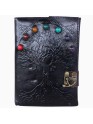  Black Cover Dairy Genuine Leather Bound Journal Stone Studded Tree Notebook