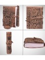 Genuine Leather Buff Garden Embossed Grimoire Journal Brown Plain Diary Notebook