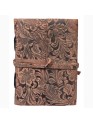 Genuine Leather Buff Garden Embossed Grimoire Journal Brown Plain Diary Notebook