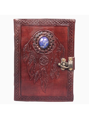 Genuine Leather Bound Dream Catcher Grimoire Plain Small Diary Writing Notebook
