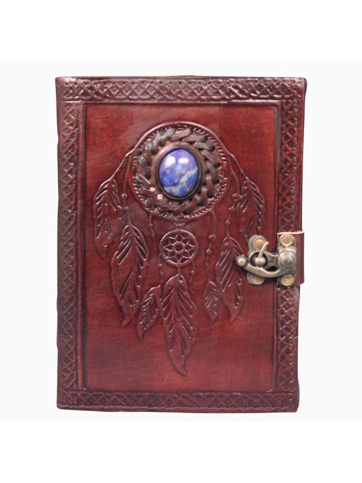 Genuine Leather Bound Dream Catcher Grimoire Plain Small Diary Writing Notebook