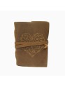 Genuine Leather Book Heart Shape Cover Bound Diary Blank  Daily Planner