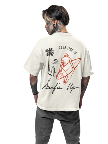 Oversized Drop Shoulder Graphic Printed Half Sleeve T-Shirt for Men | Round Neck t-shirt for Men 100% Cotton (240gsm) | Sizes available XS to XL (IN, Alpha, M, Plus, White)