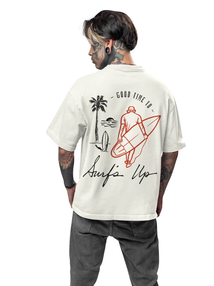 Oversized Drop Shoulder Graphic Printed Half Sleeve T-Shirt for Men | Round Neck t-shirt for Men 100% Cotton (240gsm) | Sizes available XS to XL (IN, Alpha, M, Plus, White)