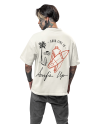 Oversized Drop Shoulder Graphic Printed Half Sleeve T-Shirt for Men | Round Neck t-shirt for Men 100% Cotton (240gsm) | Sizes available XS to XL (IN, Alpha, M, Plus, White)
