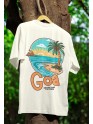Oversized Drop Shoulder Graphic Printed Half Sleeve T-Shirt for Men | Round Neck t-Shirt 100% Cotton (240gsm) | Goa Beach Print Tshirt for Men