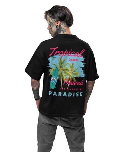 Oversized Drop Shoulder Graphic Printed Half Sleeve T-Shirt for Men | Round Neck t-Shirt 100% Cotton (240gsm) | Beach Wear Tshirt
