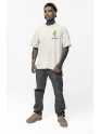 Oversized Drop Shoulder Graphic Printed Half Sleeve T-Shirt for Men | Round Neck t-Shirt 100% Cotton (240gsm) | Beach Wear Tshirt (IN, Alpha, L, Plus, Off White)