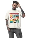 Oversized Drop Shoulder Men's Summer Beach Graphic Tshirt | Round Neck Printed t-Shirt 100% Cotton (240gsm) | Beach Wear Tshirt | Men's Printed Top
