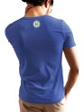 Blue Recycled Cotton Regular Fit Men's T-Shirt | Mens Printed Tshirt | Mens Round Neck Beach Waves Holiday Tshirt (IN, Alpha, L, Regular, Blue)