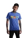 Blue Recycled Cotton Regular Fit Men's T-Shirt | Mens Printed Tshirt | Mens Round Neck Beach Waves Holiday Tshirt (IN, Alpha, L, Regular, Blue)