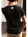 Black Recycled Cotton Regular Fit Men's T-Shirt | Mens Printed Tshirt | Mens Round Neck Beach Waves Holiday Tshirt (IN, Alpha, S, Regular, Black)
