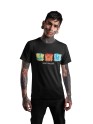 Black Recycled Cotton Regular Fit Men's T-Shirt | Mens Printed Tshirt | Mens Round Neck Beach Waves Holiday Tshirt (IN, Alpha, S, Regular, Black)