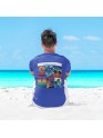 Recycled Cotton Regular Fit Men's T-Shirt | Mens Printed Tshirt | Mens Round Neck Summer Holiday Tshirt (IN, Alpha, S, Regular, Blue)