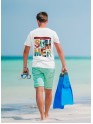 Recycled Cotton Regular Fit Men's T-Shirt | Mens Printed Tshirt | Mens Round Neck Summer Holiday Tshirt (IN, Alpha, S, Regular, White)