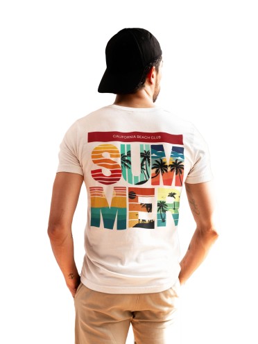 Recycled Cotton Regular Fit Men's T-Shirt | Mens Printed Tshirt | Mens Round Neck Summer Holiday Tshirt (IN, Alpha, S, Regular, White)