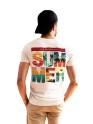 Recycled Cotton Regular Fit Men's T-Shirt | Mens Printed Tshirt | Mens Round Neck Summer Holiday Tshirt (IN, Alpha, S, Regular, White)