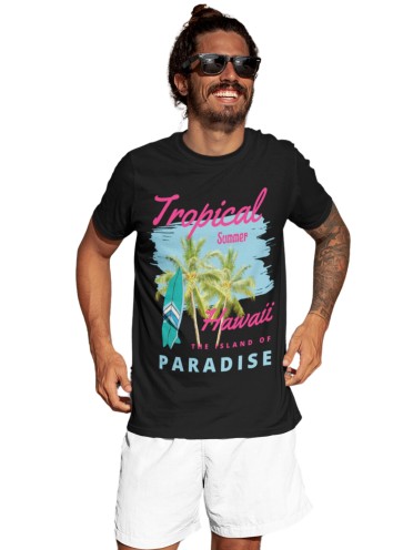 Cotton Men's t-Shirt Printed Beach Wear Tshirt | Round Neck Summer Holidays Tshirt