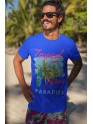 Cotton Men's t-Shirt Printed Beach Wear Tshirt | Round Neck Summer Holidays Tshirt (IN, Alpha, S, Regular, Blue)