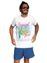 Men's 100% Cotton Goa Printed t-shirt | Round Neck Summer Holidays t-shirt | Half Sleeve Graphic Tshirt (IN, Alpha, S, Regular, White)